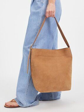 NWT Madewell Essential Tote in Suede - Tawny Khaki